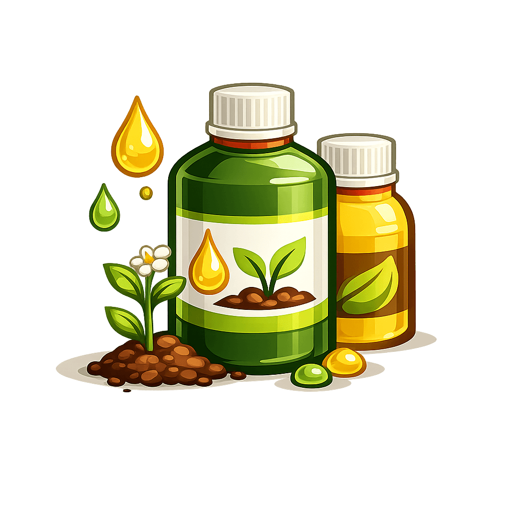 Botol nutrisi tanaman dan booster untuk kategori nutrisi dan perangsang.